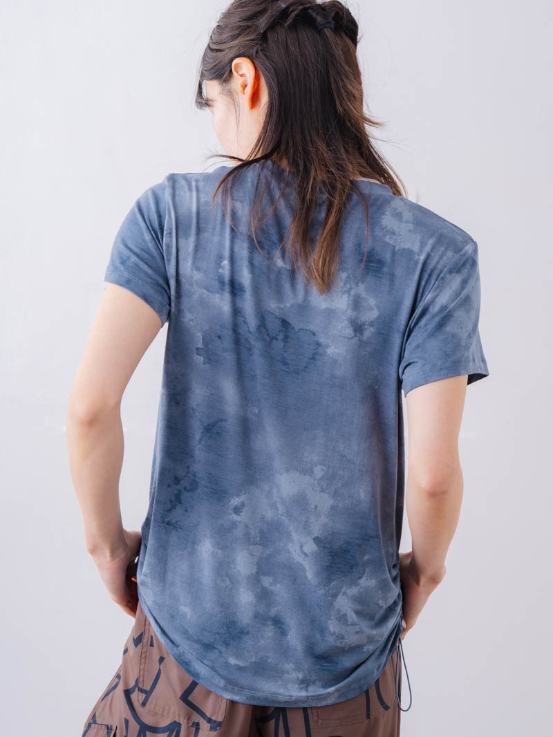 フロッキープリント Tシャツ ブルー 1534-1457