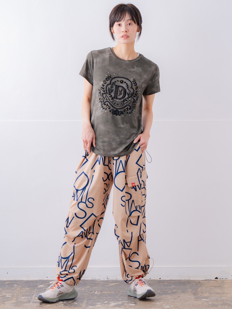 フロッキープリント Tシャツ カーキ 1534-1457