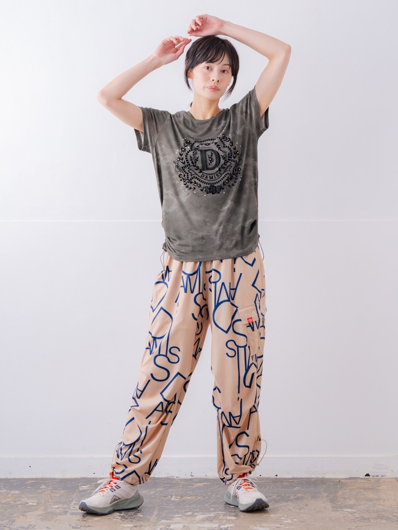 フロッキープリント Tシャツ カーキ 1534-1457