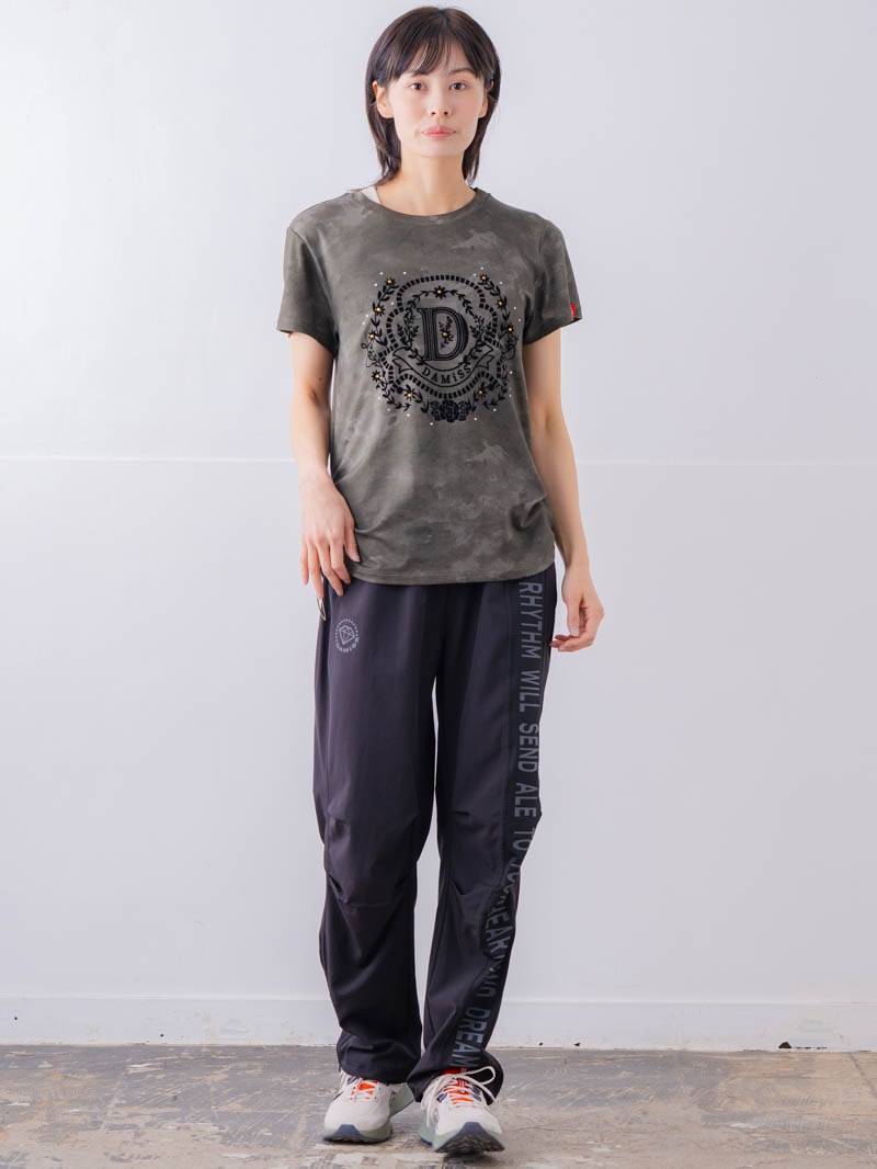 フロッキープリント Tシャツ カーキ 1534-1457