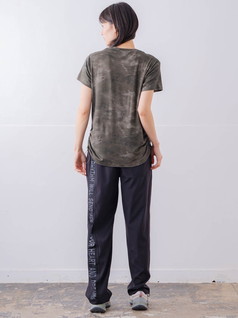 フロッキープリント Tシャツ カーキ 1534-1457