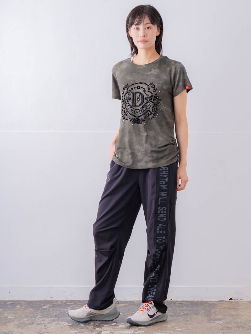 フロッキープリント Tシャツ カーキ 1534-1457