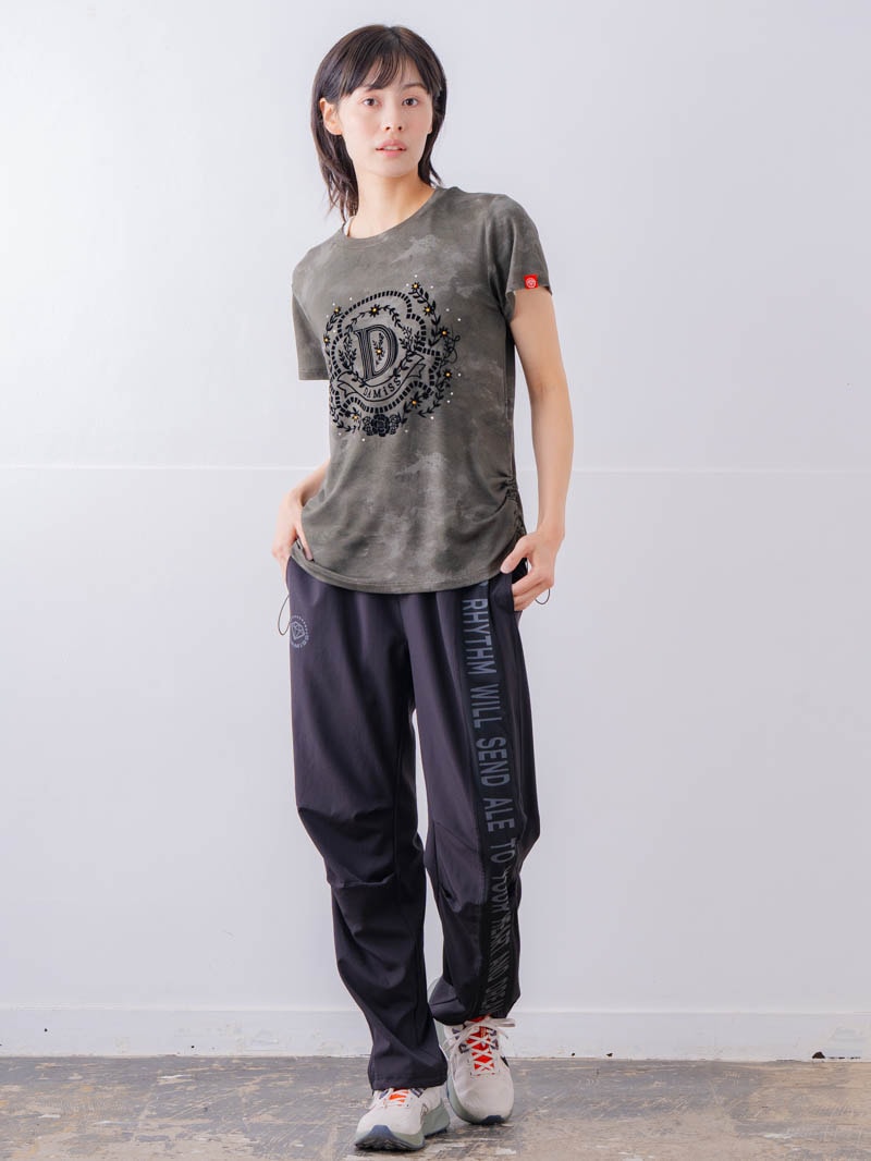 フロッキープリント Tシャツ カーキ 1534-1457