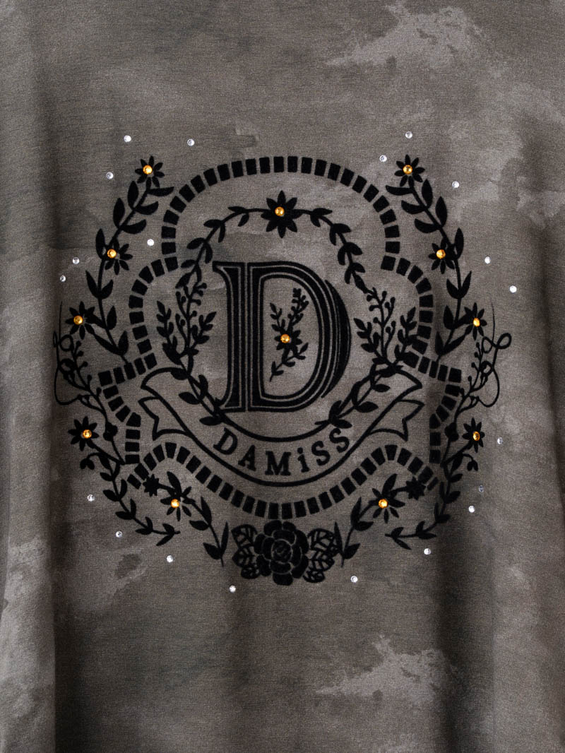 フロッキープリント Tシャツ カーキ 1534-1457