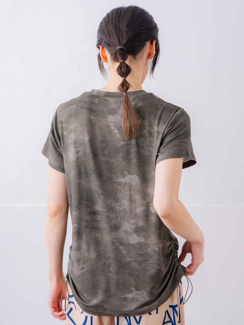 フロッキープリント Tシャツ カーキ 1534-1457