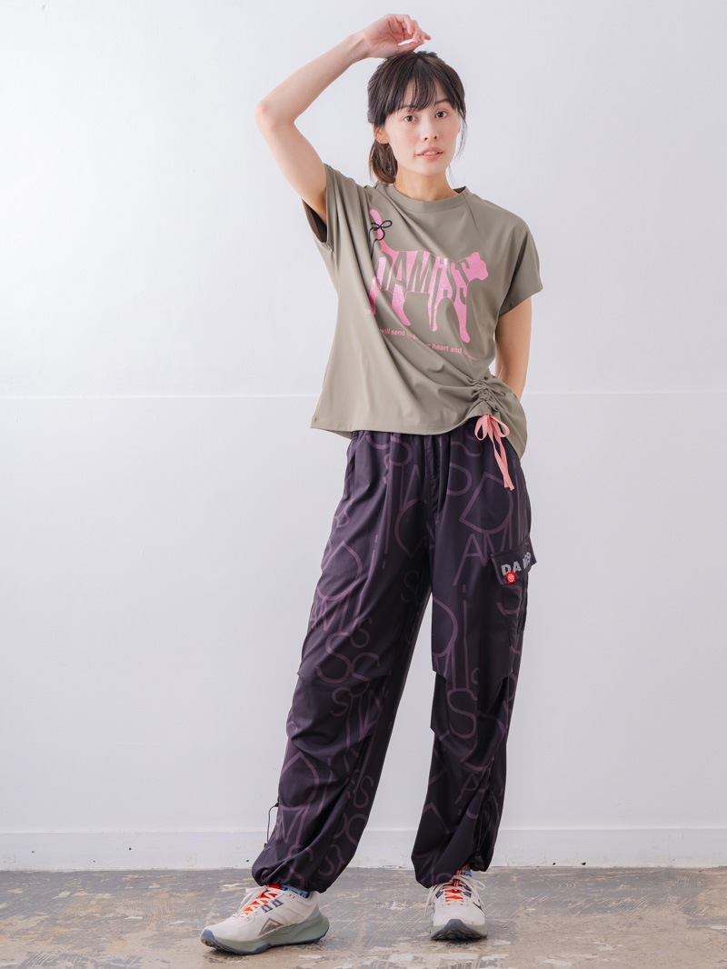 Airy プリント ワイドカーゴパンツ ブラック 1532-1458 | D SHOP 着