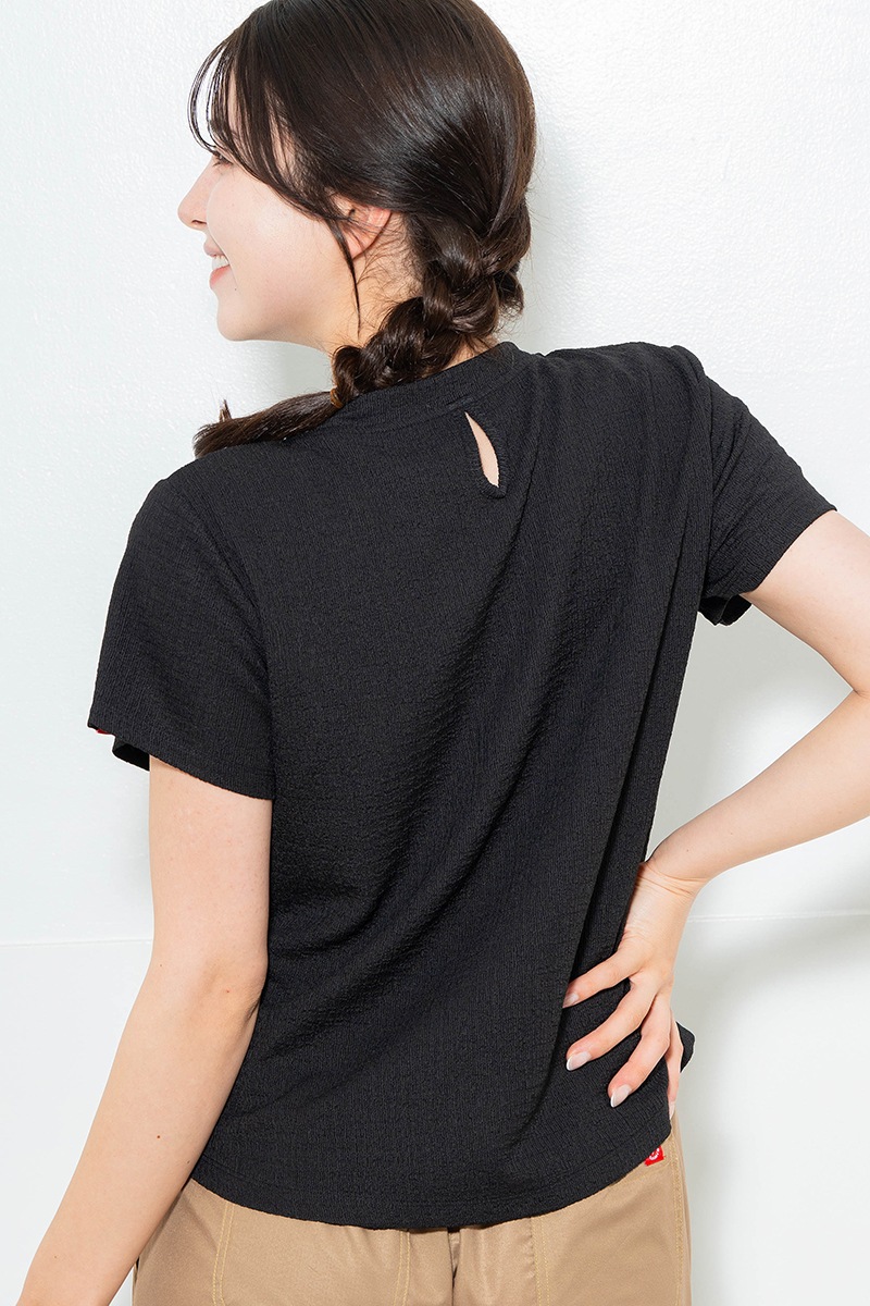 【先行割10％OFF】　リップルロゴTシャツ ブラック　1634-1482【6/12まで】