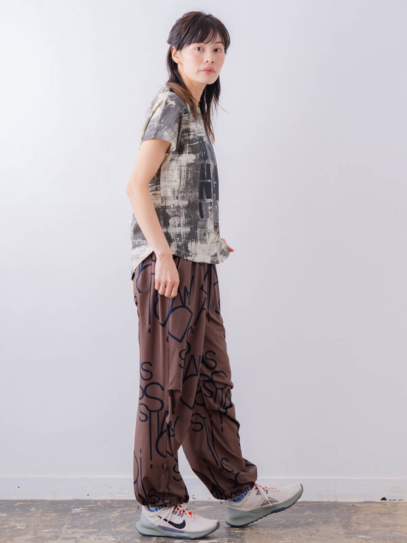 Airy プリント ワイドカーゴパンツ カーキ 1532-1458 | D SHOP 着心地