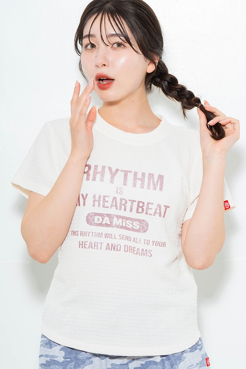 リップルロゴTシャツ アイボリー　1634-1482