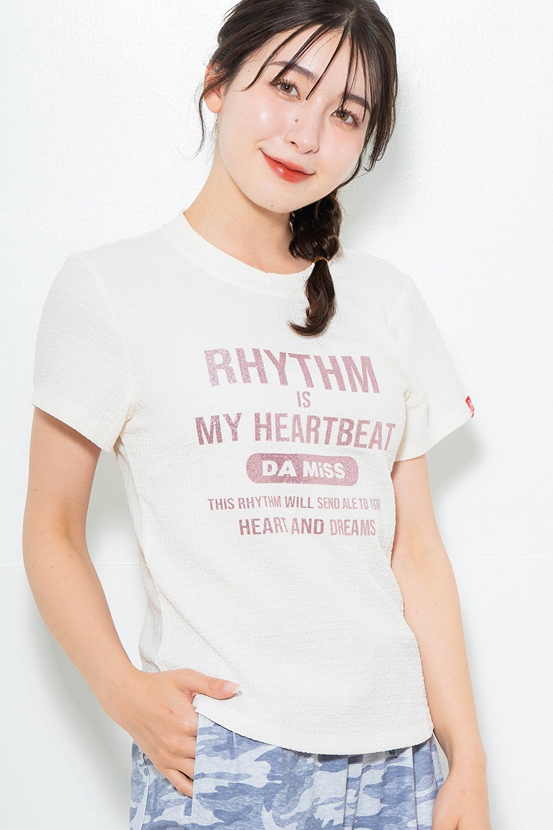 リップルロゴTシャツ アイボリー　1634-1482