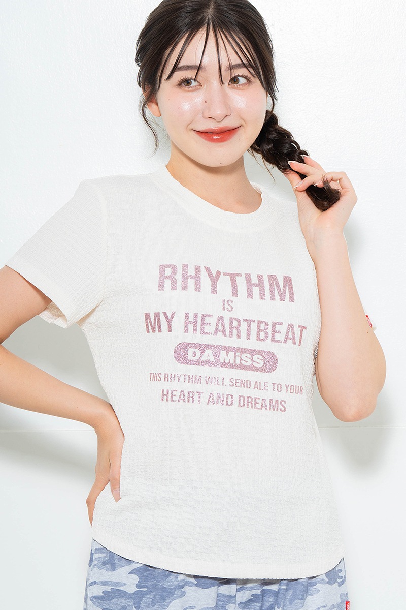 リップルロゴTシャツ アイボリー　1634-1482