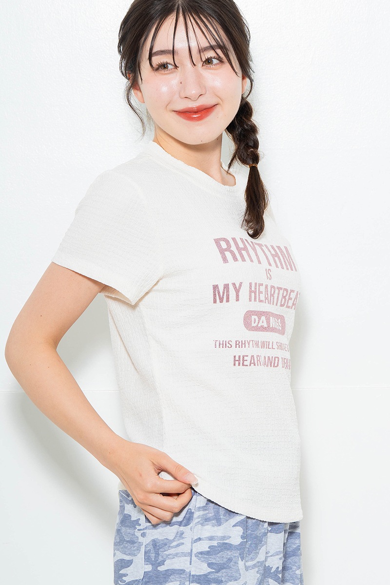 リップルロゴTシャツ アイボリー　1634-1482
