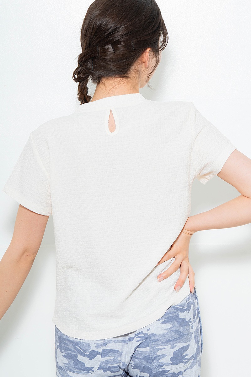 リップルロゴTシャツ アイボリー　1634-1482