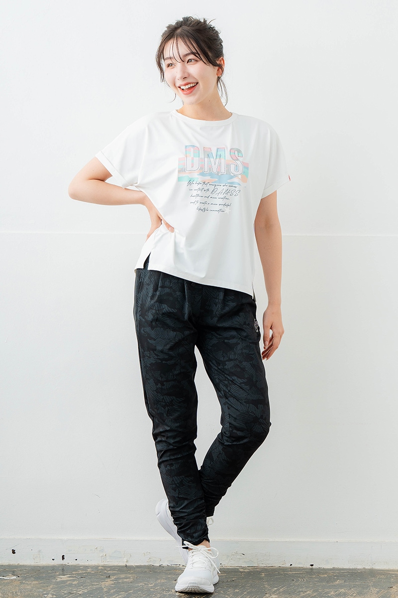 【先行割10％OFF】　ジャカード風プリントパンツ ブラック　5632-1483【6/12まで】