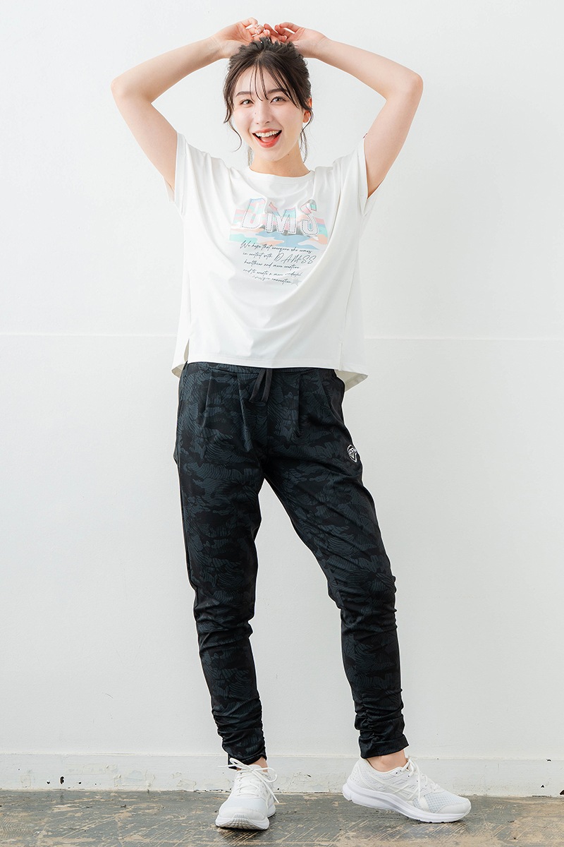 【先行割10％OFF】　ジャカード風プリントパンツ ブラック　5632-1483【6/12まで】