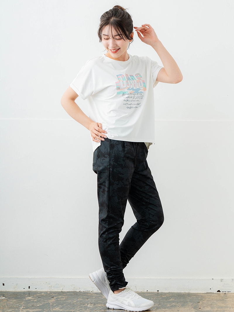 【先行割10％OFF】　ジャカード風プリントパンツ ブラック　5632-1483【6/12まで】