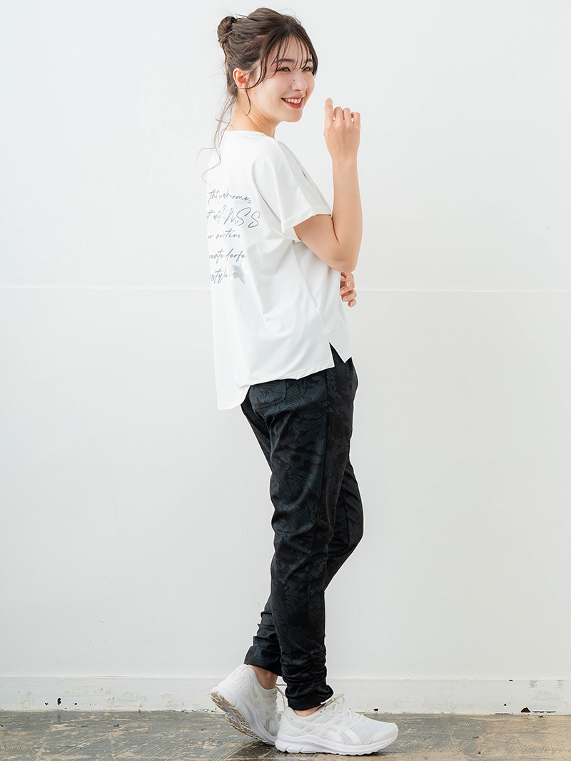【先行割10％OFF】　ジャカード風プリントパンツ ブラック　5632-1483【6/12まで】