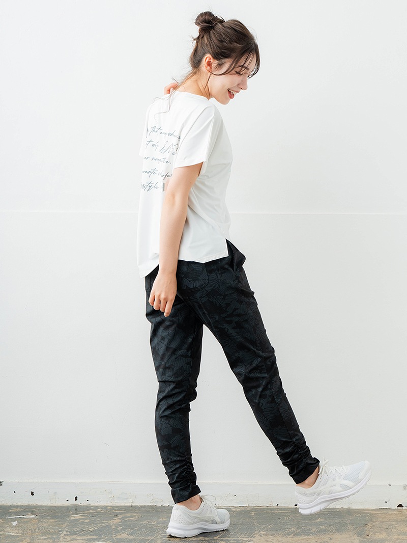 【先行割10％OFF】　ジャカード風プリントパンツ ブラック　5632-1483【6/12まで】