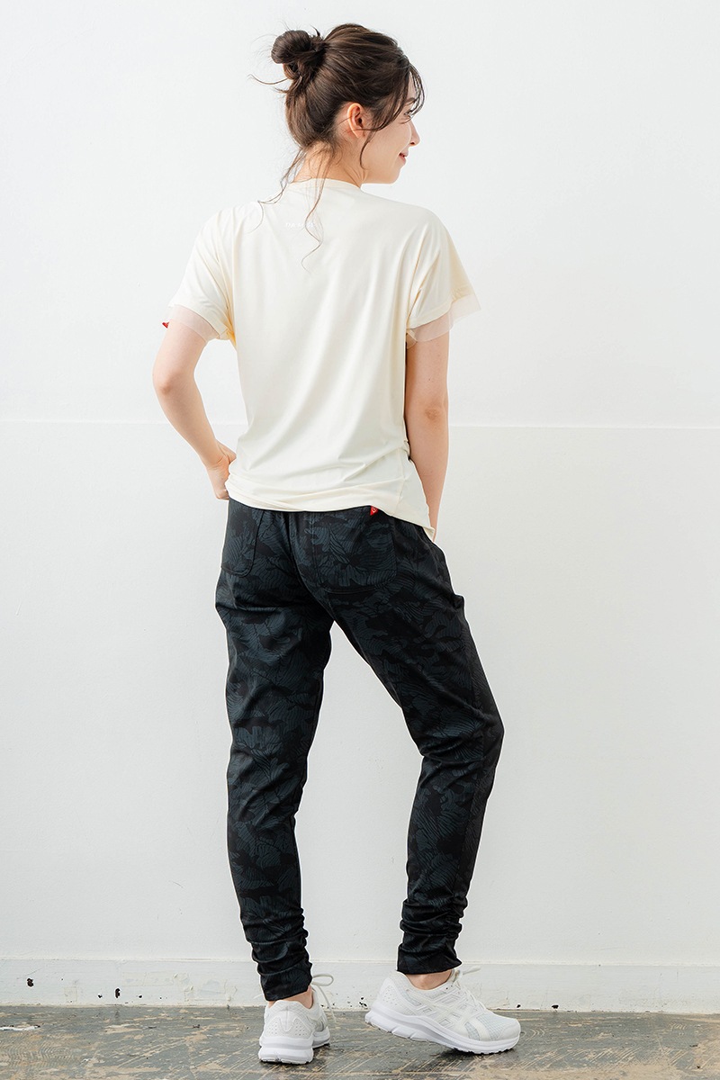 【先行割10％OFF】　ジャカード風プリントパンツ ブラック　5632-1483【6/12まで】