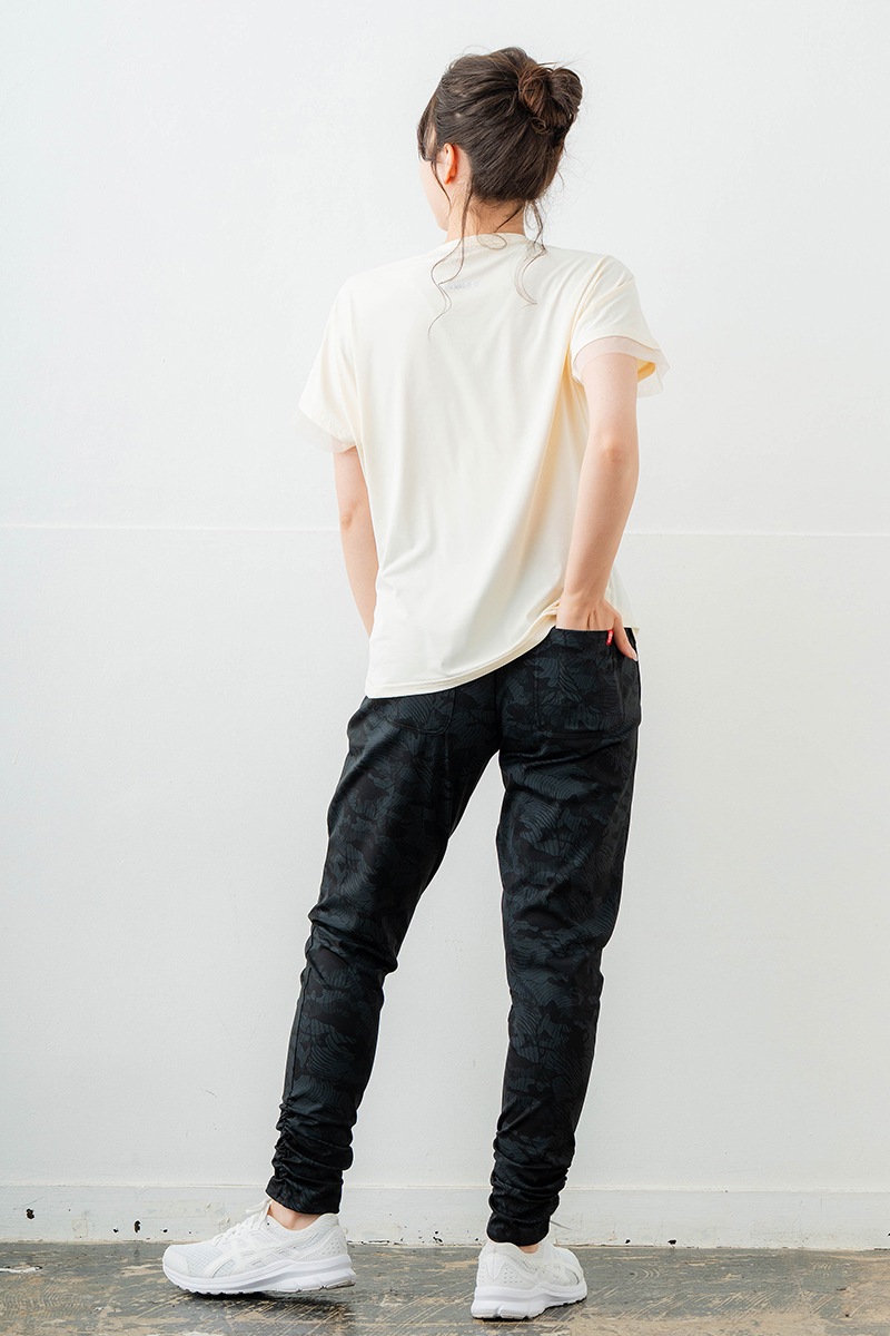 【先行割10％OFF】　ジャカード風プリントパンツ ブラック　5632-1483【6/12まで】