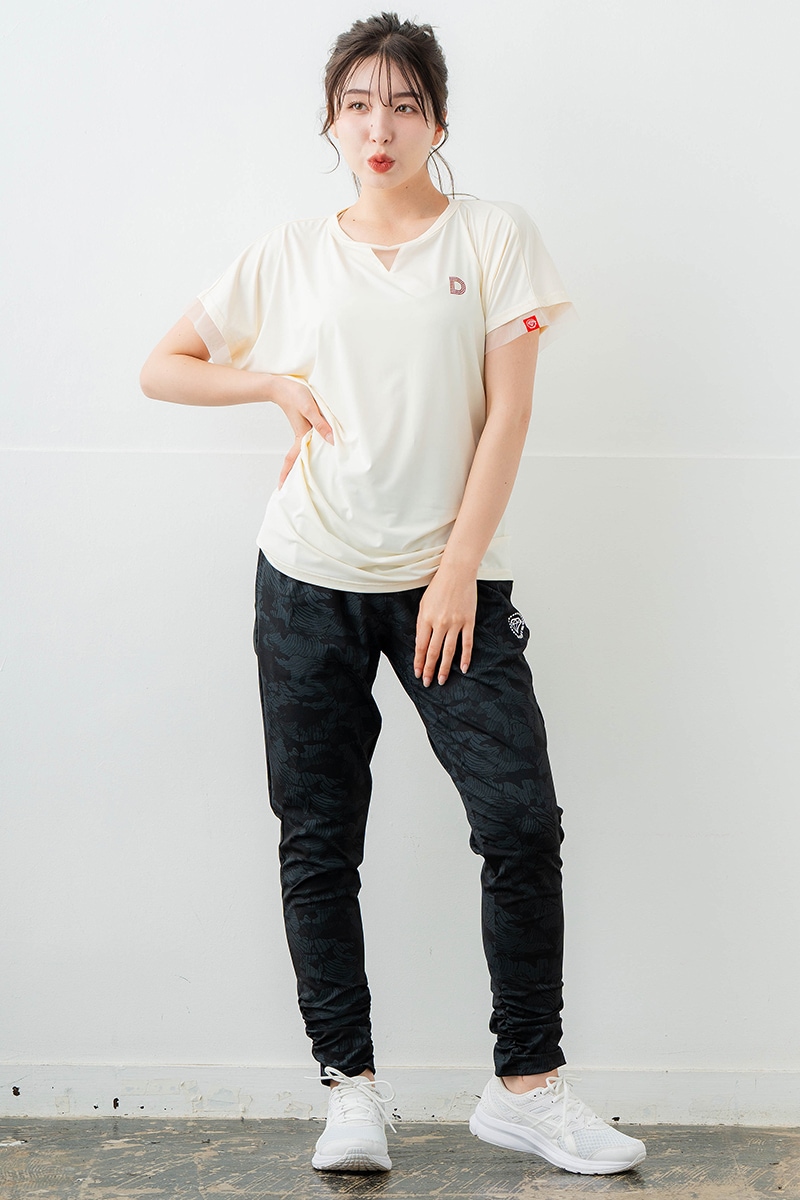 【先行割10％OFF】　ジャカード風プリントパンツ ブラック　5632-1483【6/12まで】