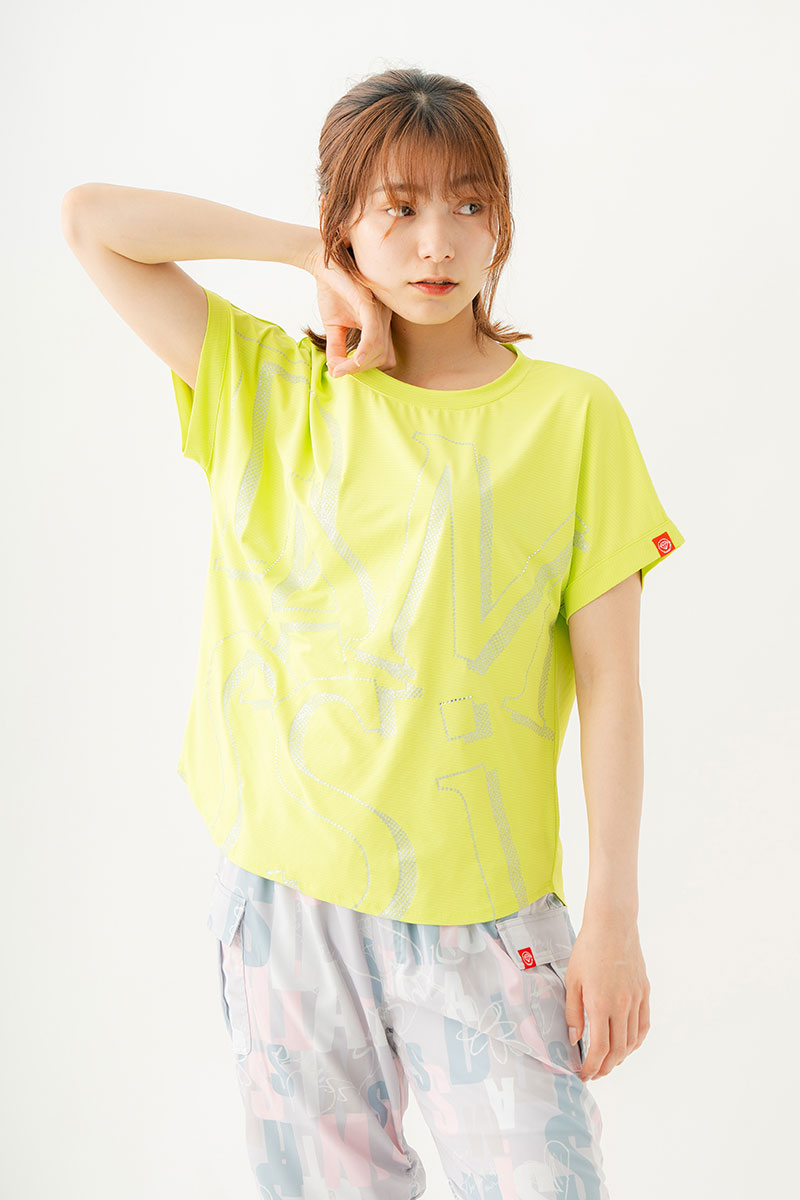 ボールドロゴTシャツ　ライム　1534-1611