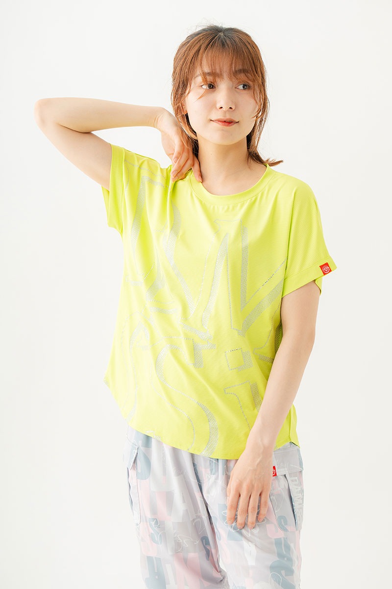 ボールドロゴTシャツ　ライム　1534-1611