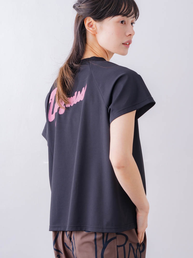 スプレーロゴ ウェッジ Tシャツ ブラック 1534-1456