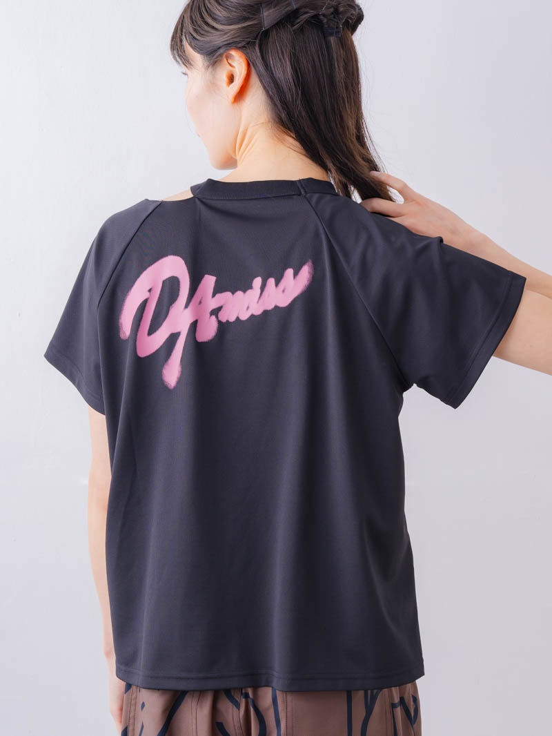 スプレーロゴ ウェッジ Tシャツ ブラック 1534-1456