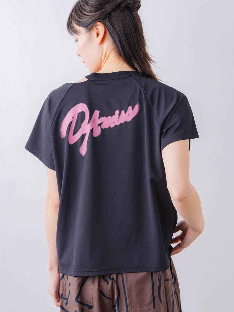 スプレーロゴ ウェッジ Tシャツ ブラック 1534-1456