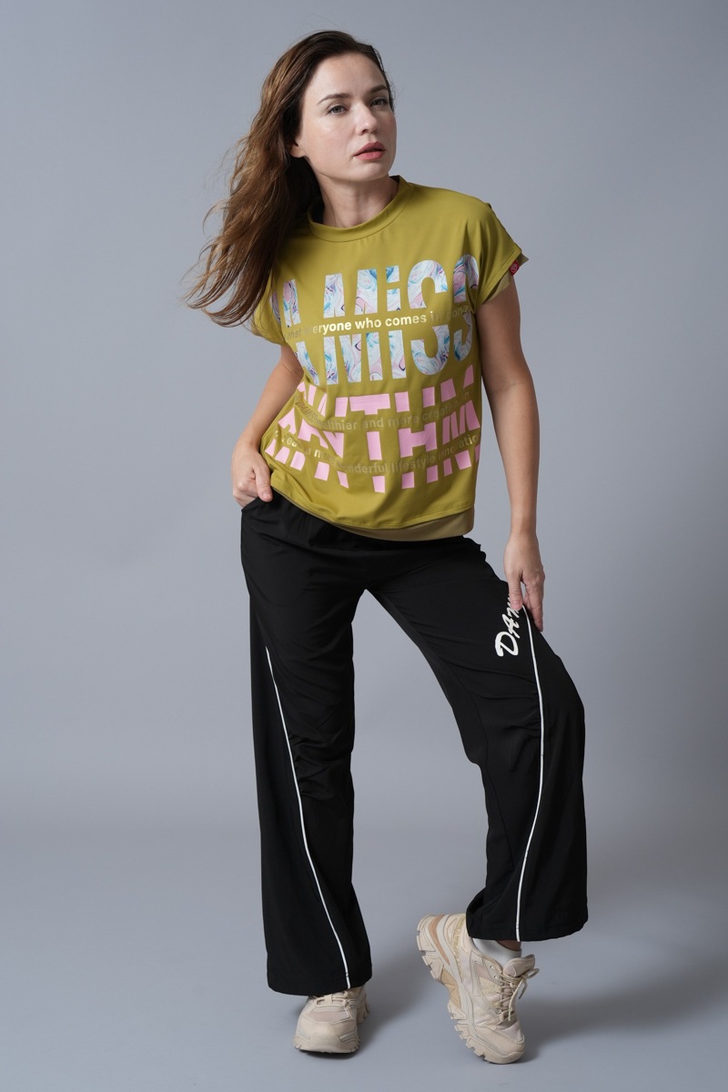 マーブルフローラTシャツ オリーブ 1434-1418