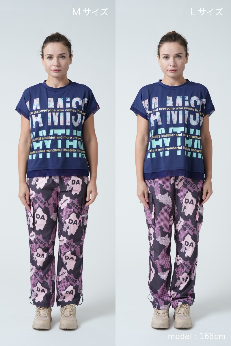 マーブルフローラTシャツ オリーブ 1434-1418