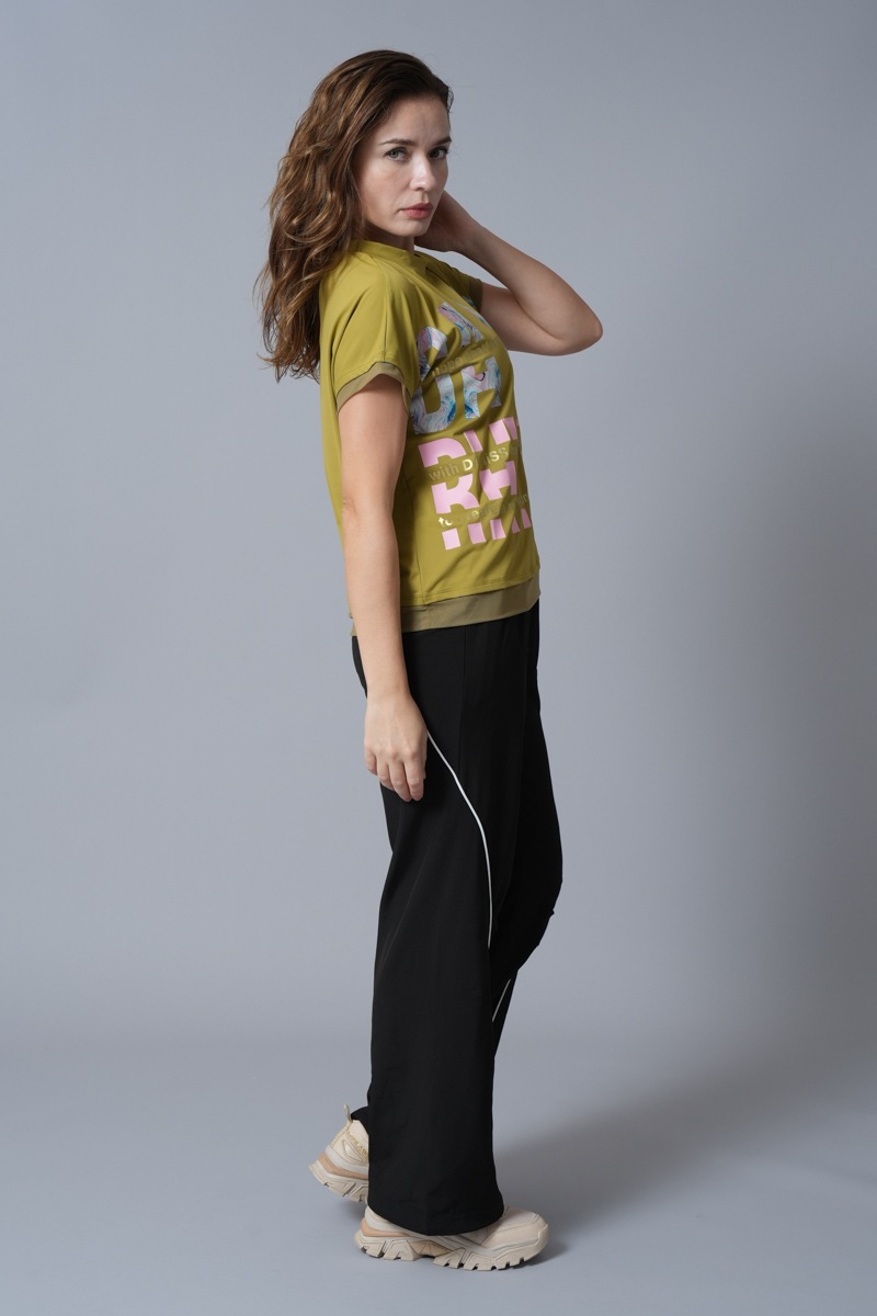 マーブルフローラTシャツ オリーブ 1434-1418