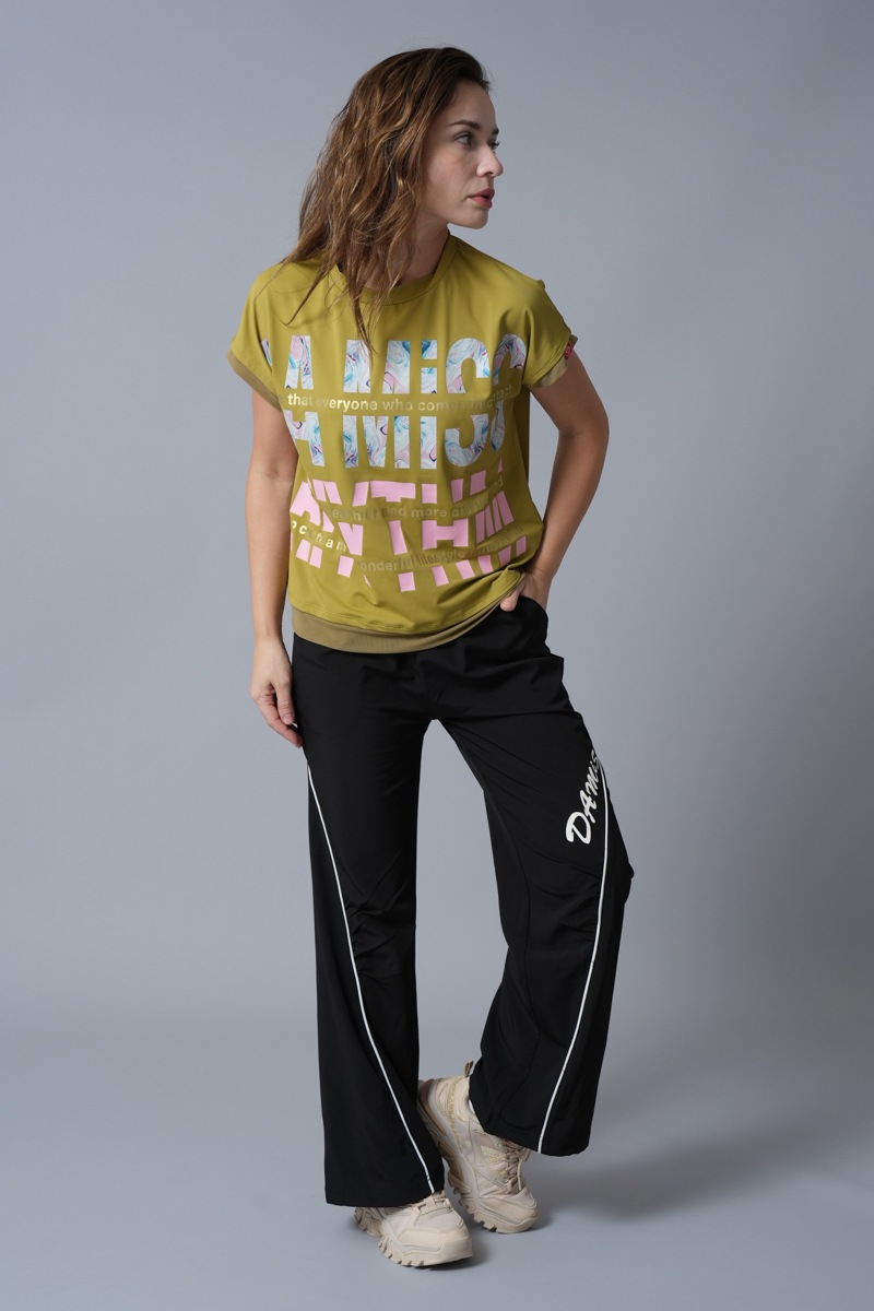 マーブルフローラTシャツ オリーブ 1434-1418