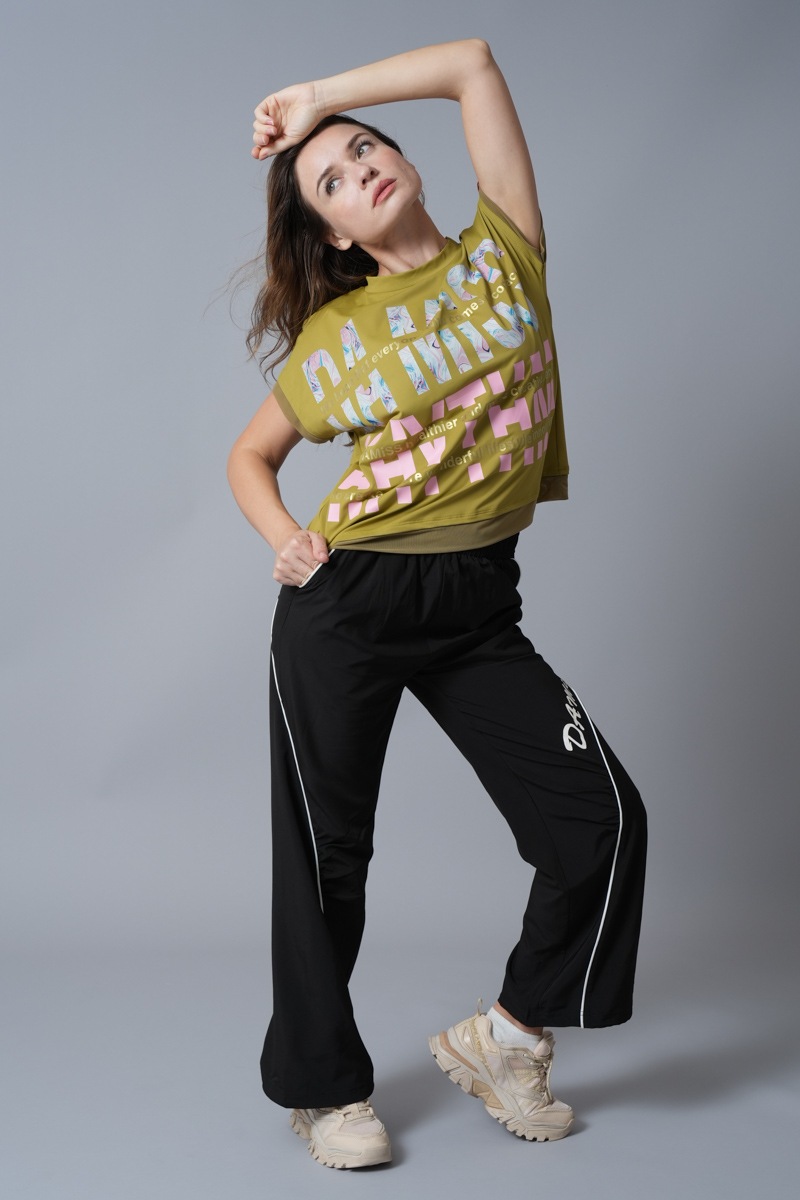 マーブルフローラTシャツ オリーブ 1434-1418