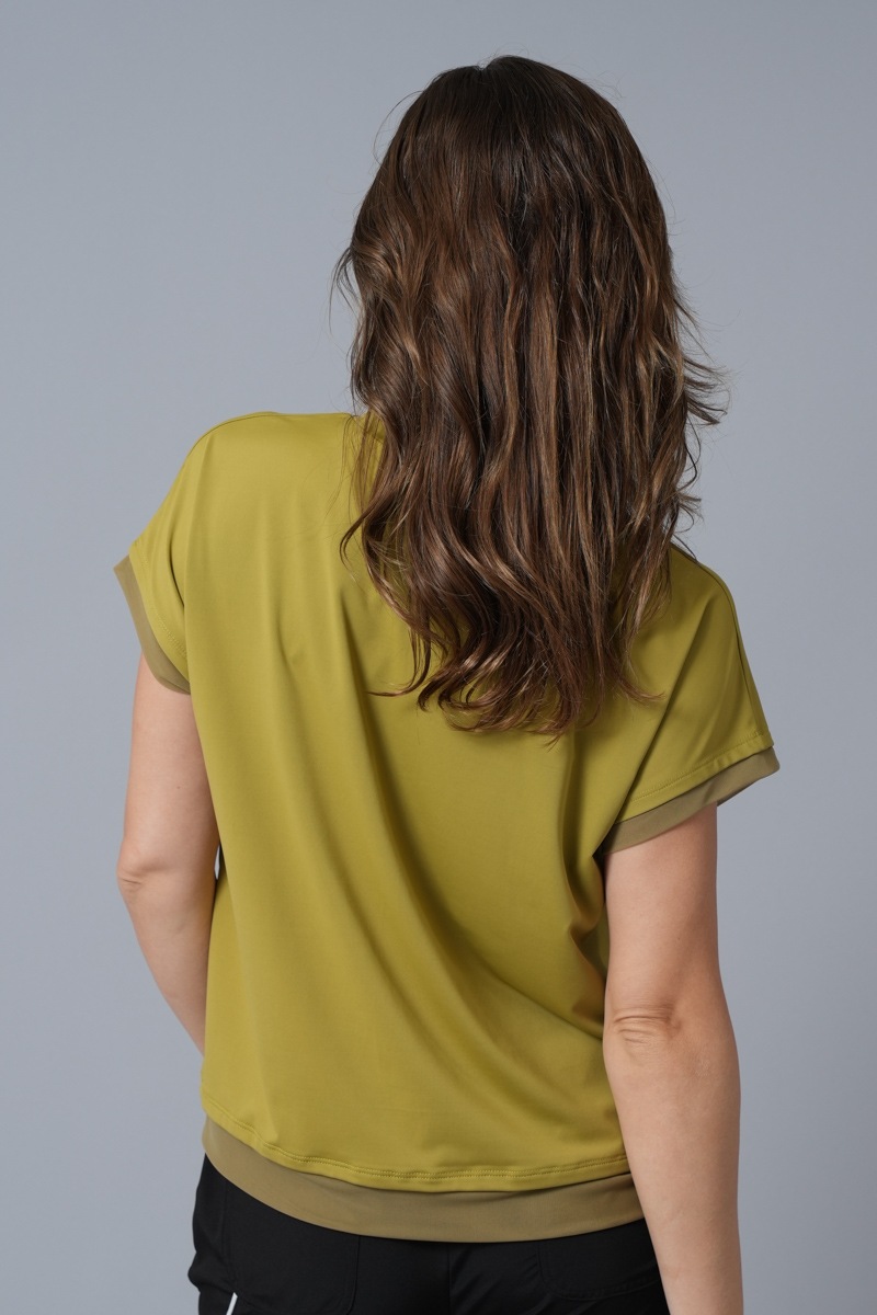 マーブルフローラTシャツ オリーブ 1434-1418