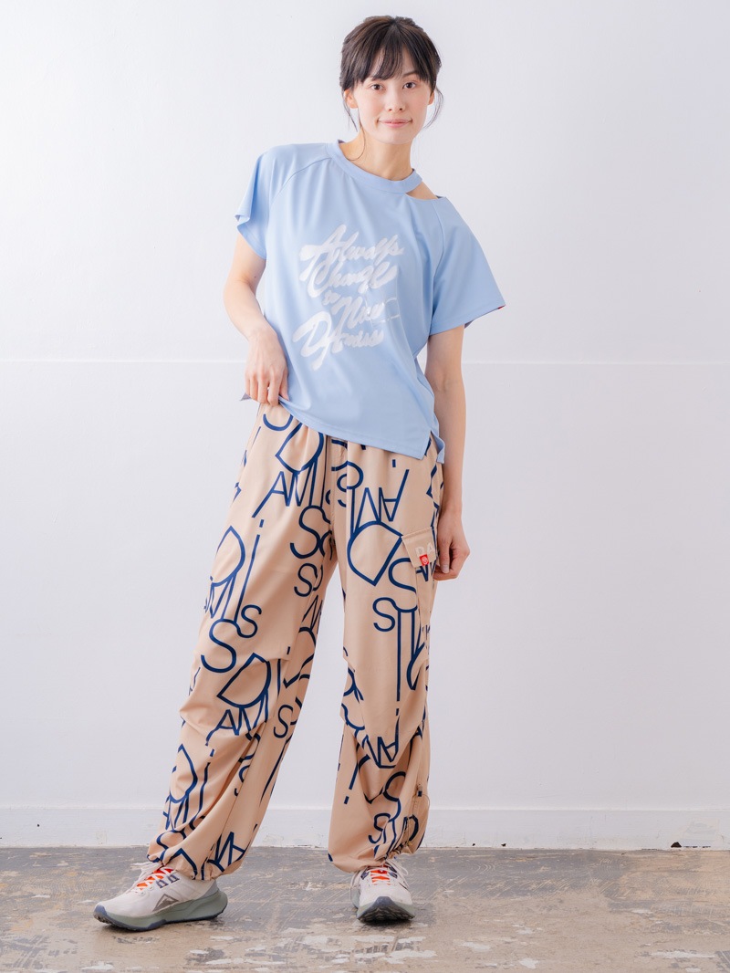 スプレーロゴ ウェッジ Tシャツ サックス 1534-1456