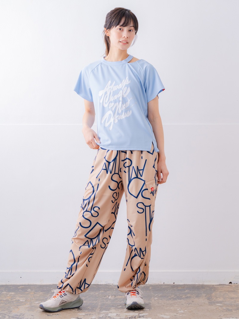 スプレーロゴ ウェッジ Tシャツ サックス 1534-1456