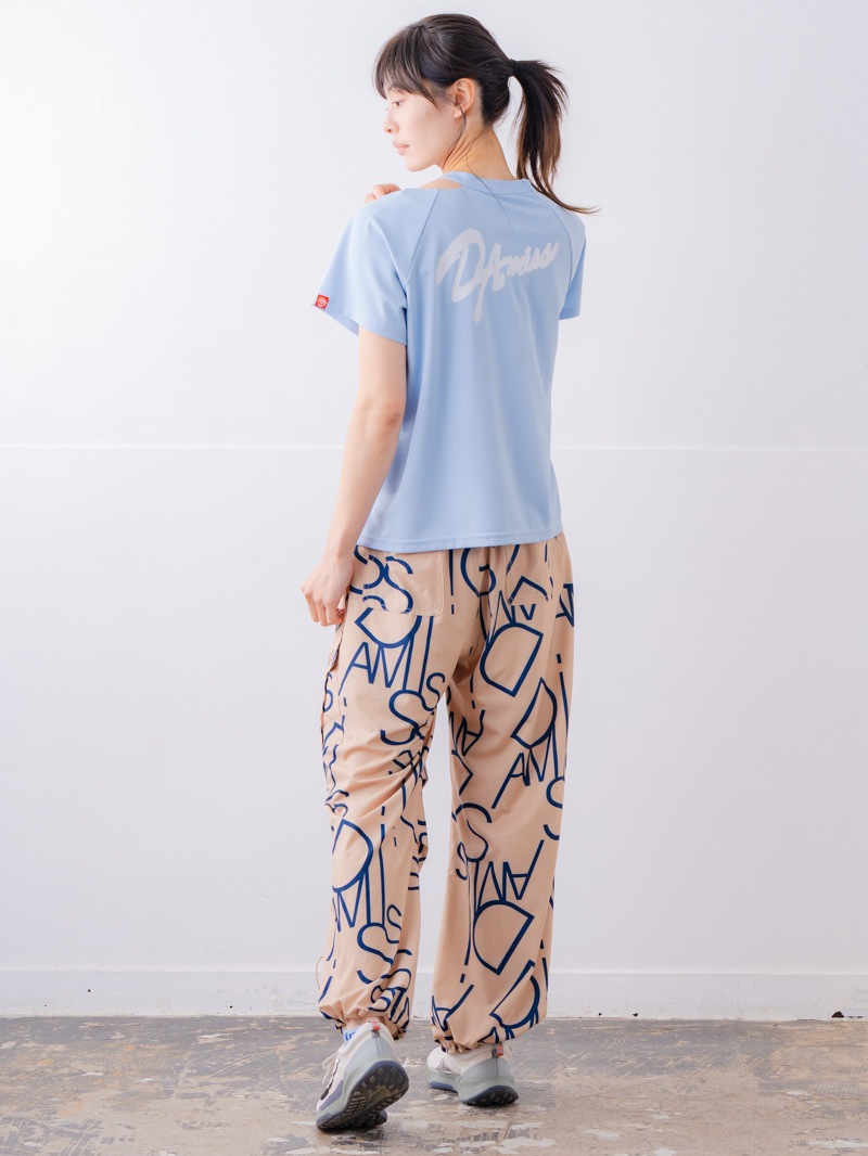 スプレーロゴ ウェッジ Tシャツ サックス 1534-1456