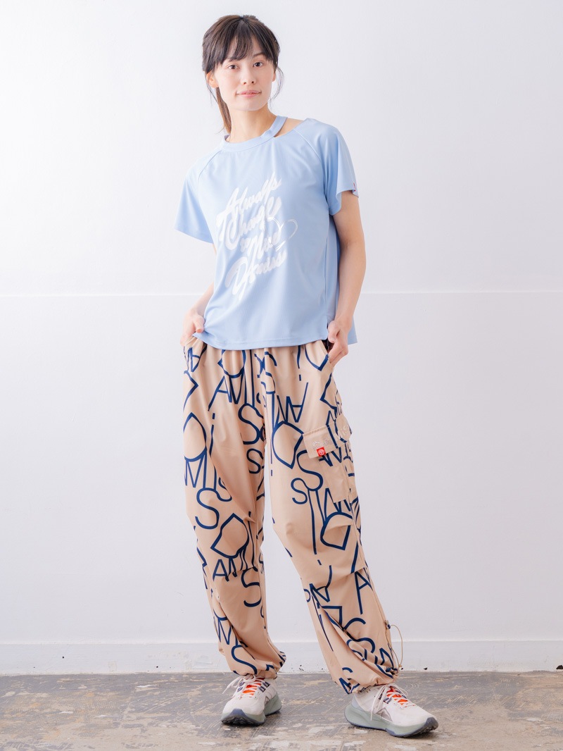 スプレーロゴ ウェッジ Tシャツ サックス 1534-1456