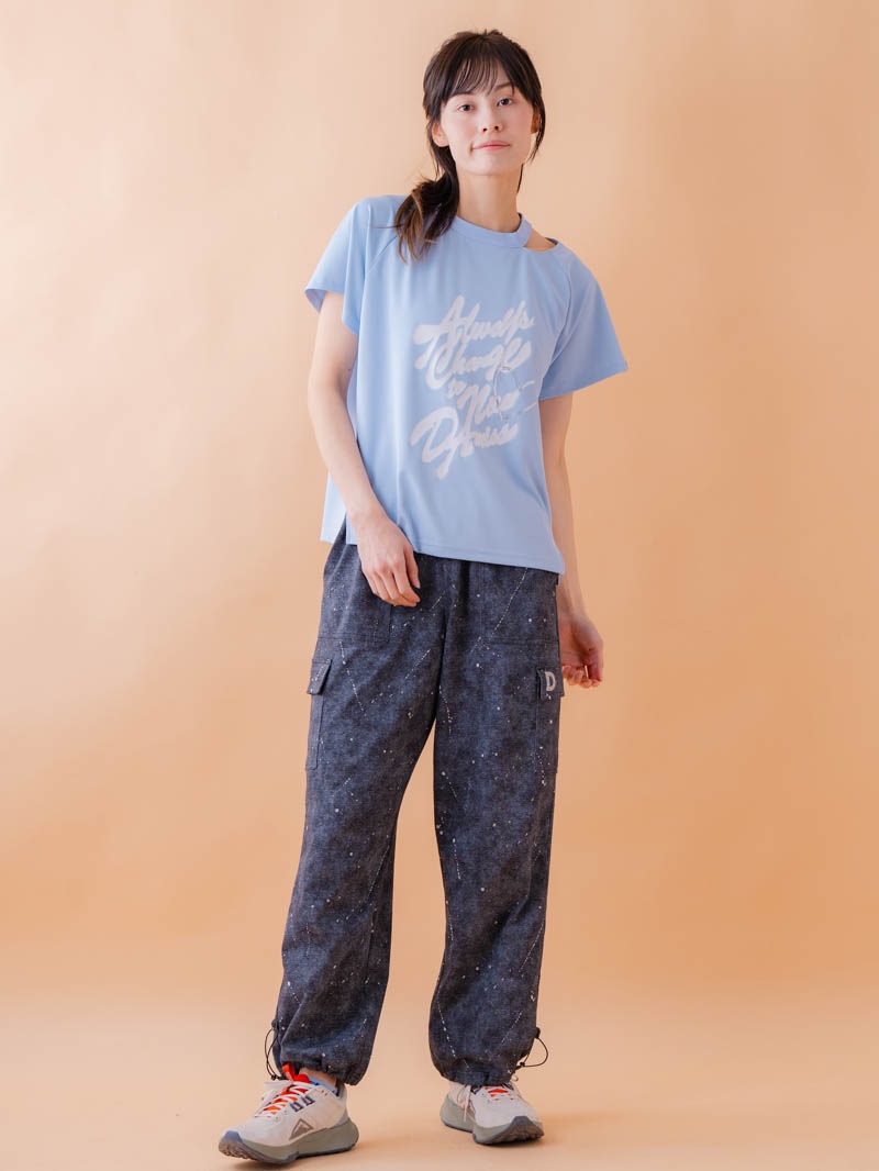 スプレーロゴ ウェッジ Tシャツ サックス 1534-1456