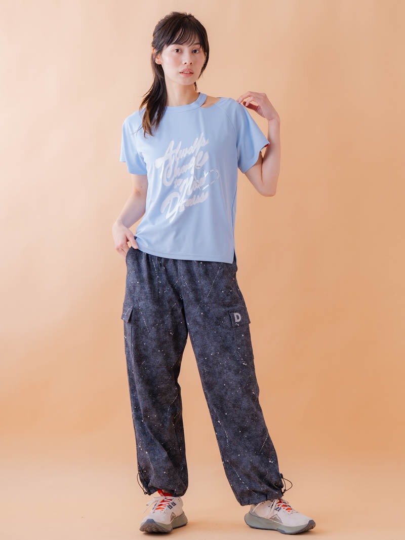 スプレーロゴ ウェッジ Tシャツ サックス 1534-1456