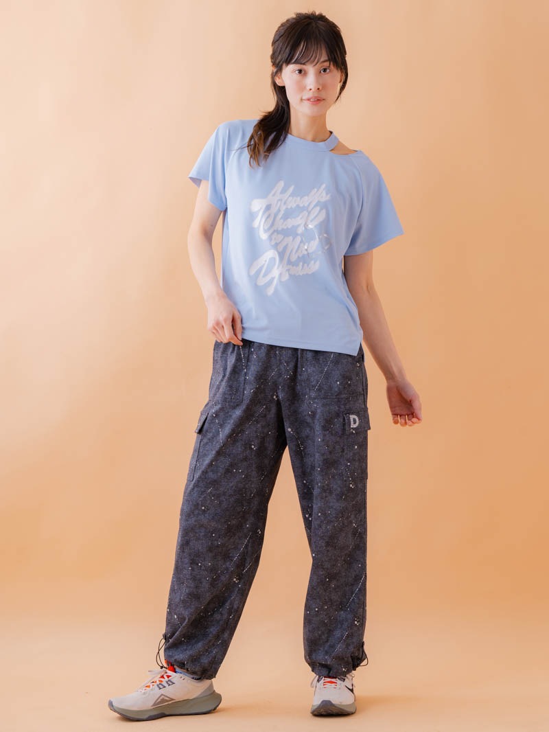 スプレーロゴ ウェッジ Tシャツ サックス 1534-1456