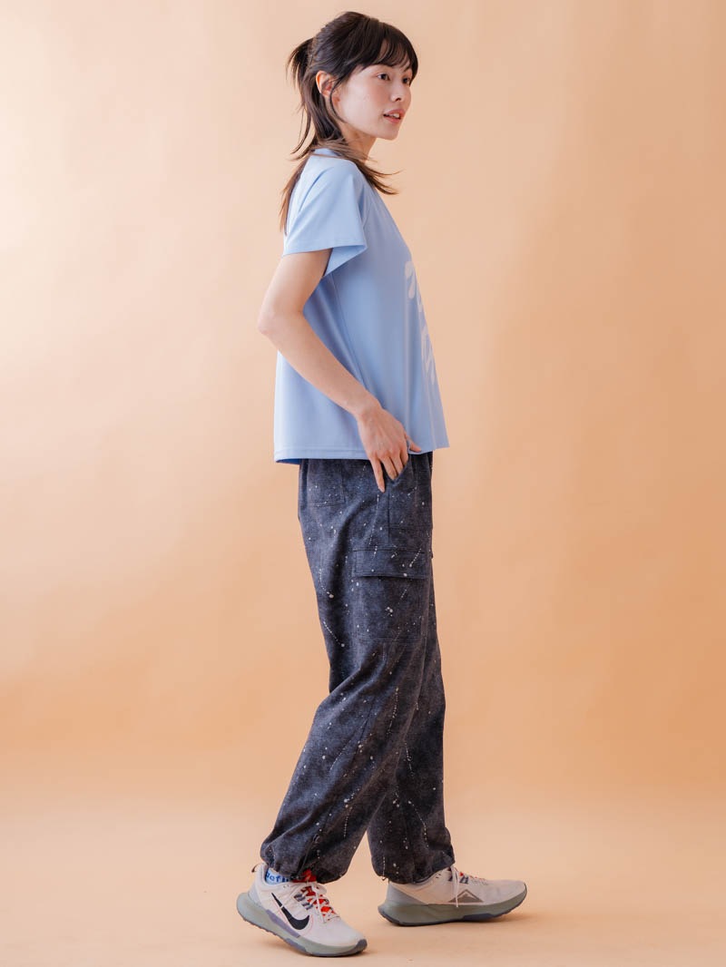 スプレーロゴ ウェッジ Tシャツ サックス 1534-1456