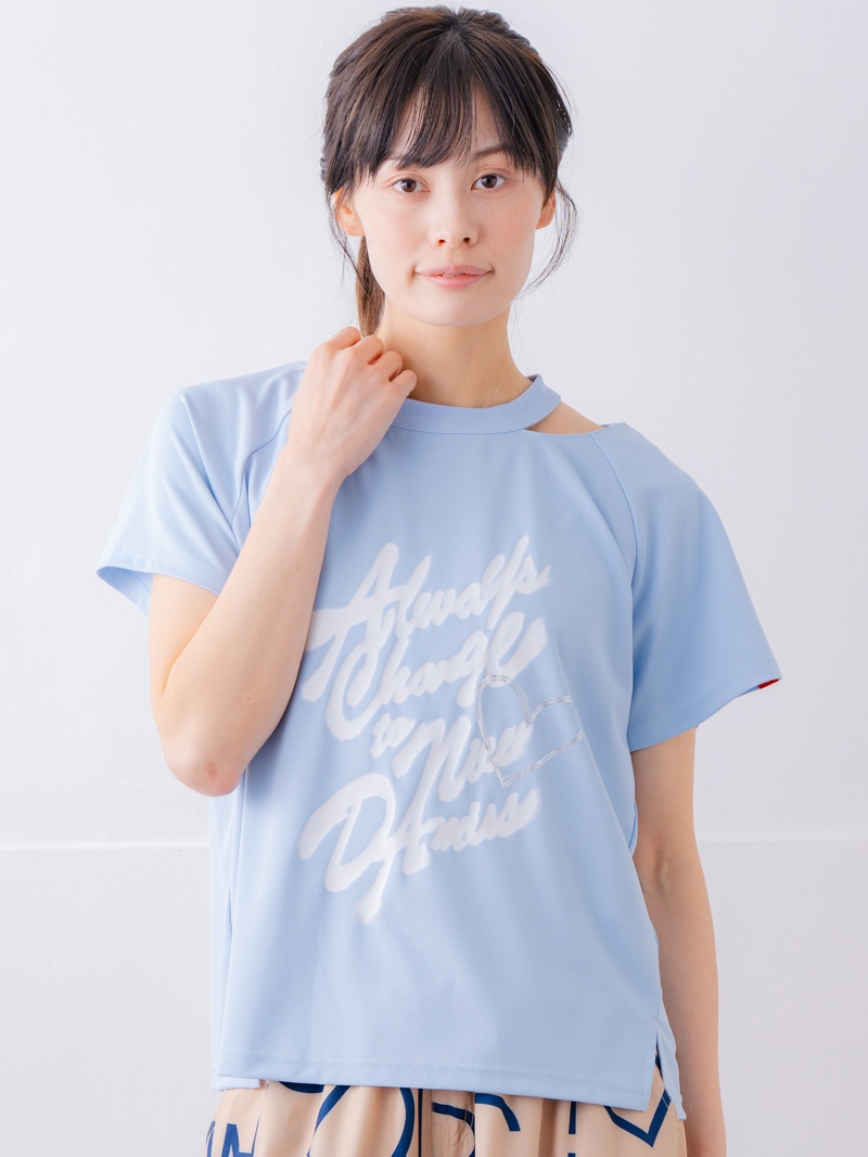 スプレーロゴ ウェッジ Tシャツ サックス 1534-1456