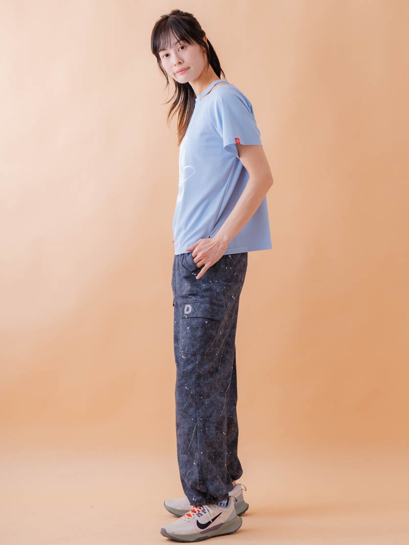 スプレーロゴ ウェッジ Tシャツ サックス 1534-1456