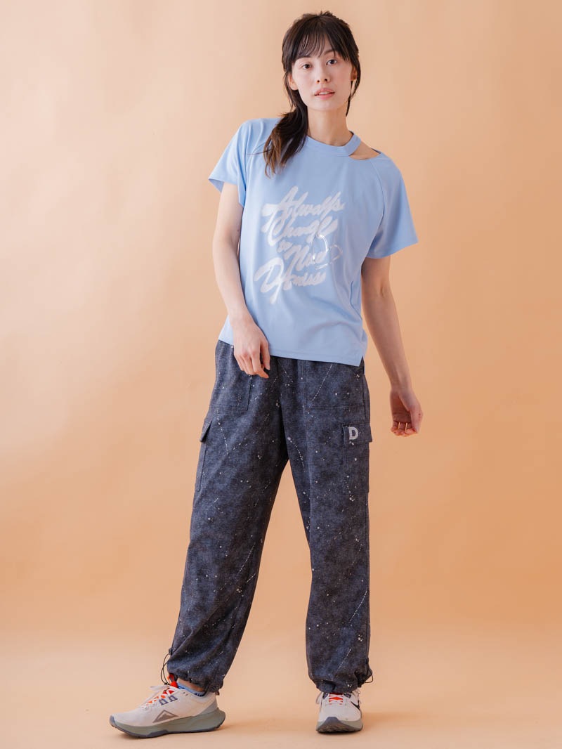 スプレーロゴ ウェッジ Tシャツ サックス 1534-1456