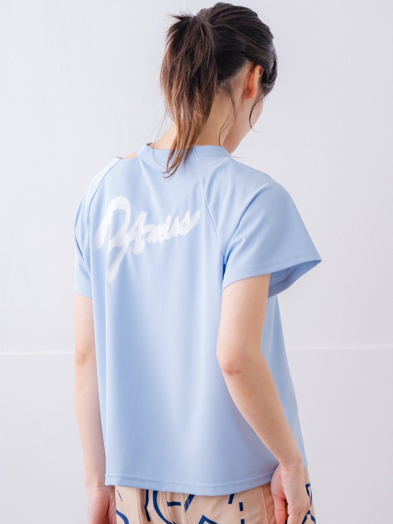 スプレーロゴ ウェッジ Tシャツ サックス 1534-1456