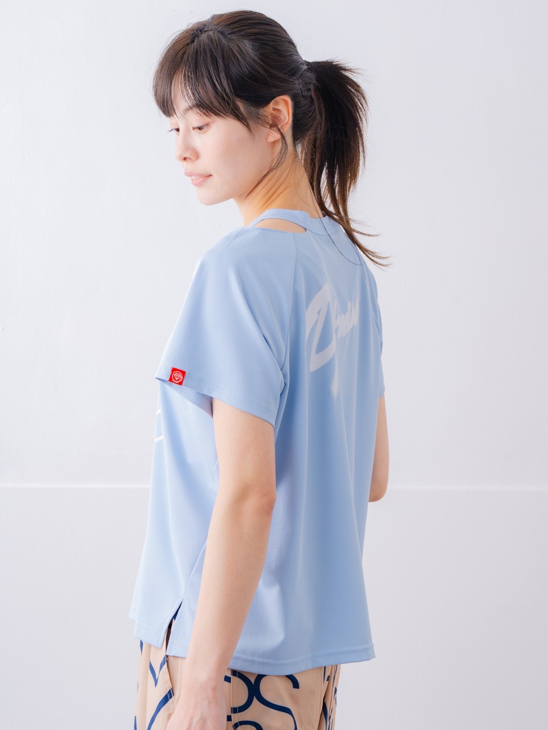 スプレーロゴ ウェッジ Tシャツ サックス 1534-1456