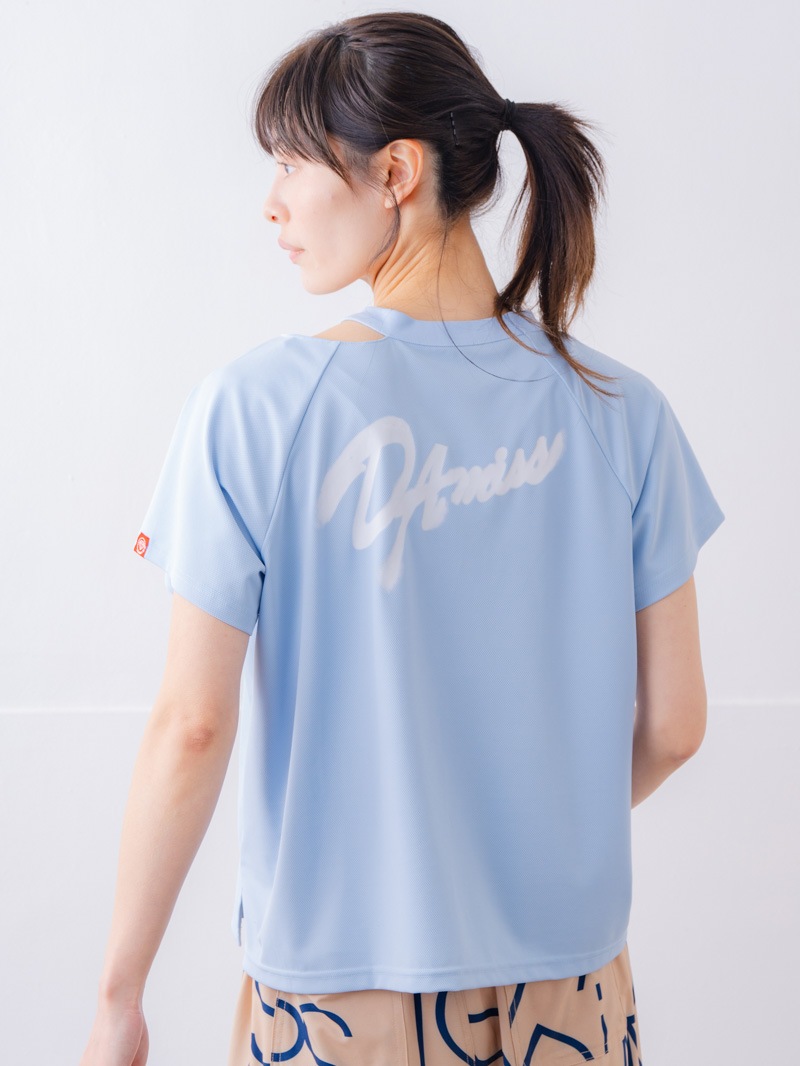 スプレーロゴ ウェッジ Tシャツ サックス 1534-1456